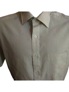 Vintage Mens Shirt Small 1970's Wards Gray Small Indy Summer Button Down